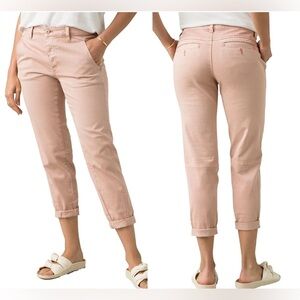 Prana Womens Janessa Pink Wash Mid-Rise Organic Cotton Stretch Chino Pants 2